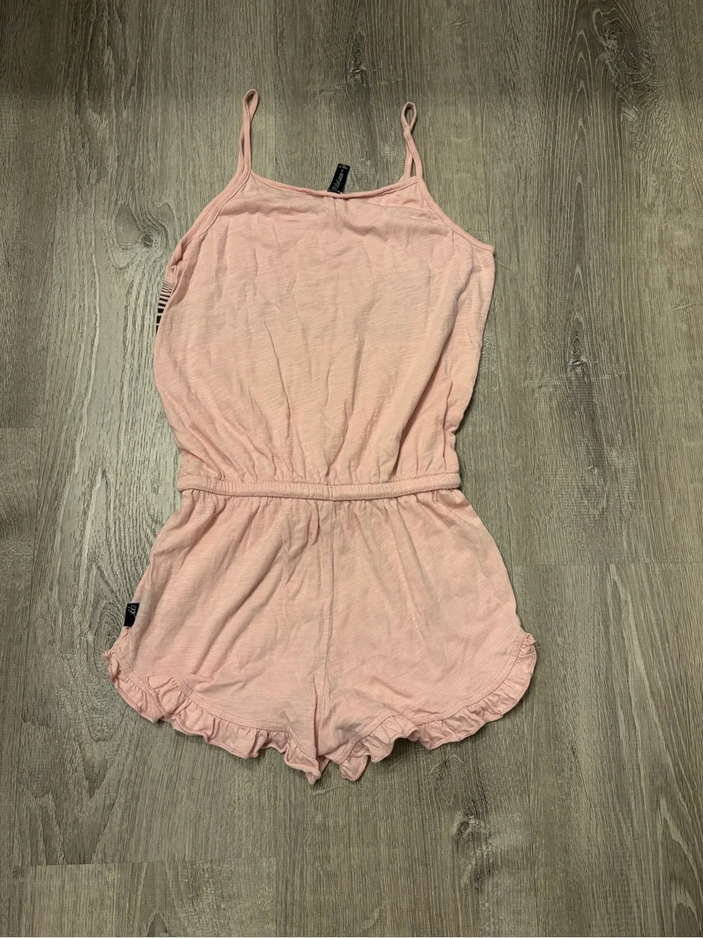 Girl's Pixie Lane Pink Striped Palm Tree Romper- Size 8- Pre-owned